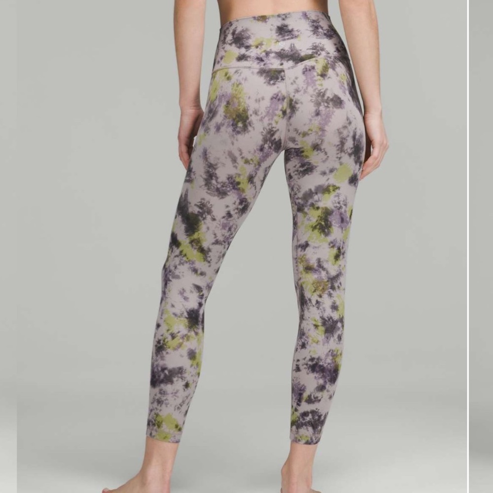 Lululemon Align High-Rise Pant 25” in Radial Tie Dye Mauve Grey Multi